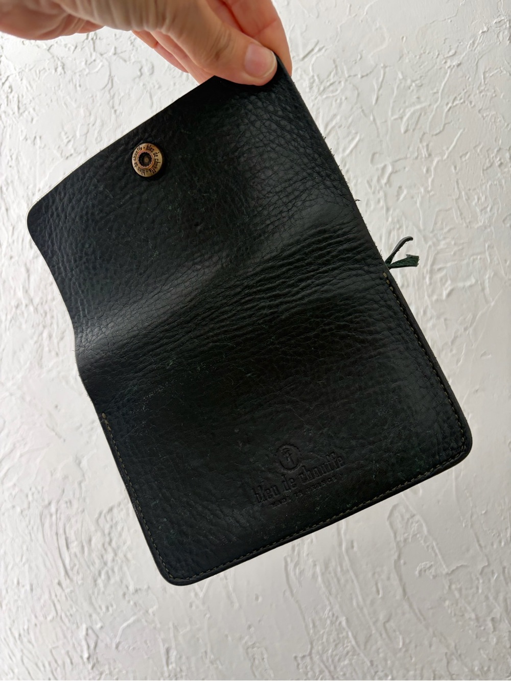 Bleu de Chauffe Grisbi Wallet In Peacock Green - Picture 8 of 9